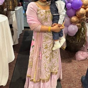 Heavy Lavendar lehenga outfit